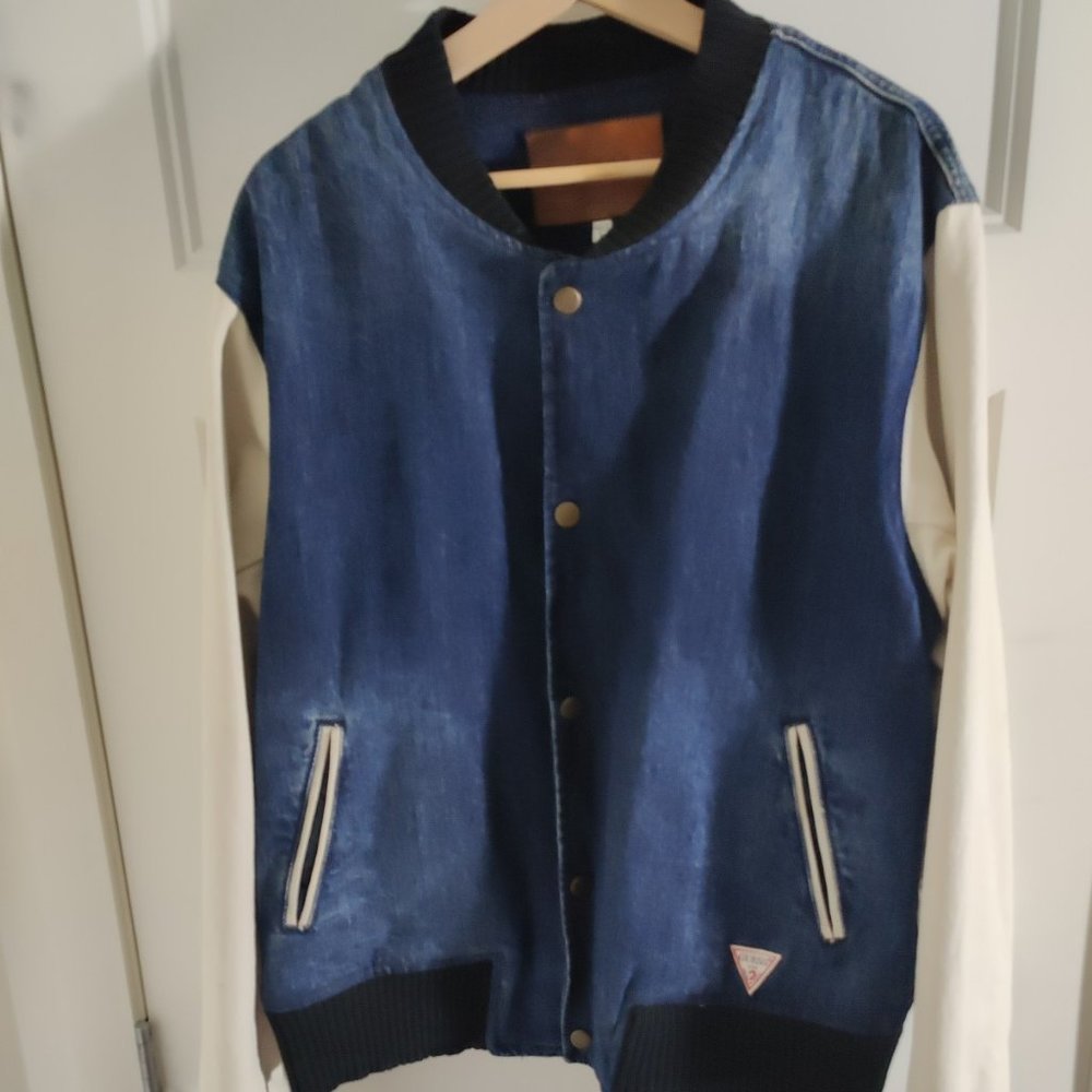 GUESS Originals x A$AP Rocky Varsity Bomber Denim Jacket – Large